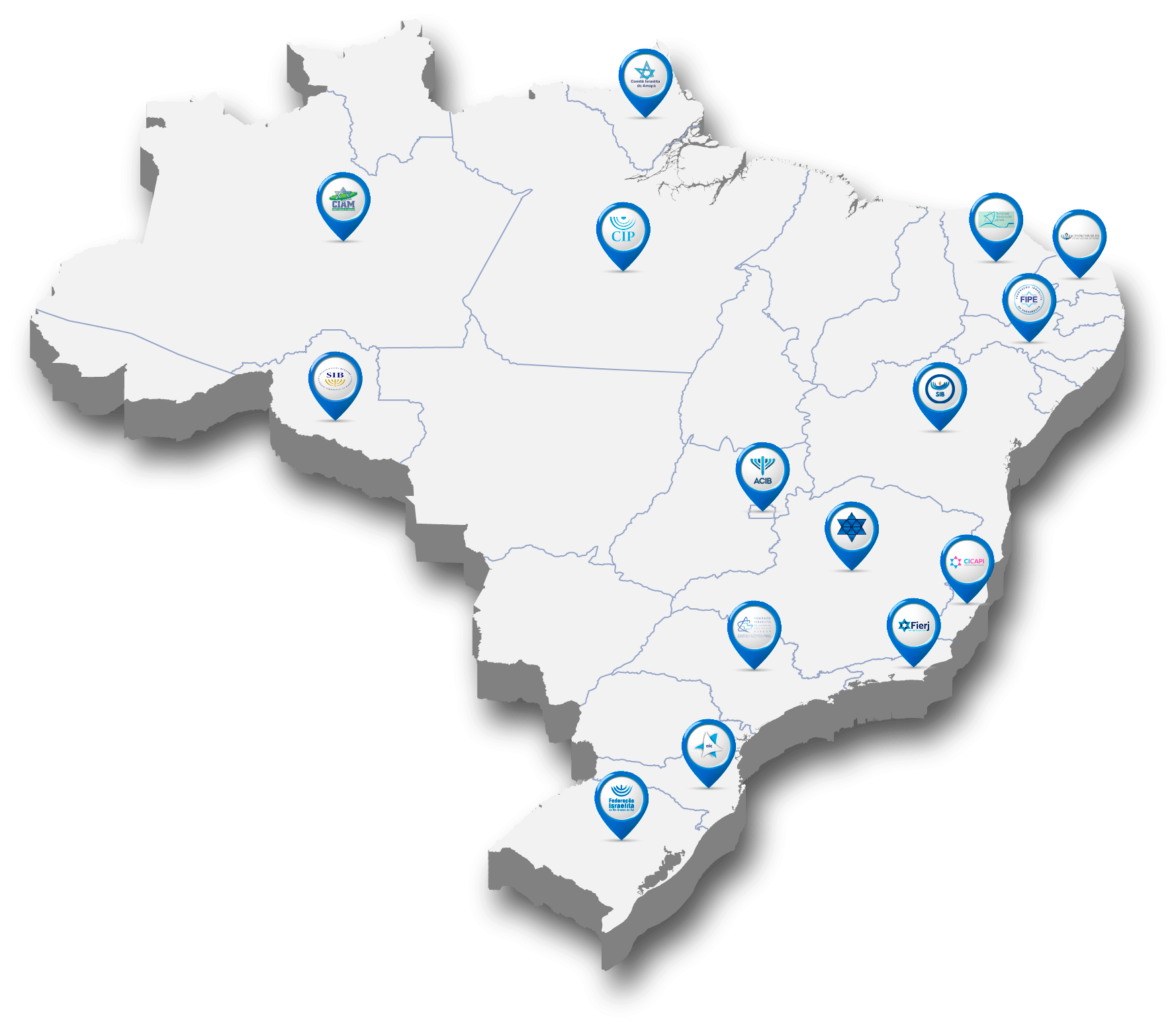 Federadas - Fundada em 1948, a CONIB – Confederação Israelita do Brasil é o órgão de representação e coordenação política da comunidade judaica brasileira. 